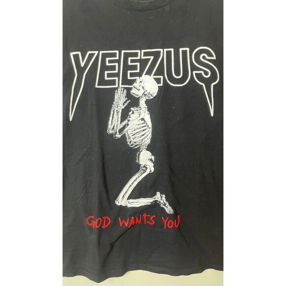 YEEZY KANYE YE PRAYING SKELETON YEEZUS CONCERT T-SHIRT S - Picture 2 of 3